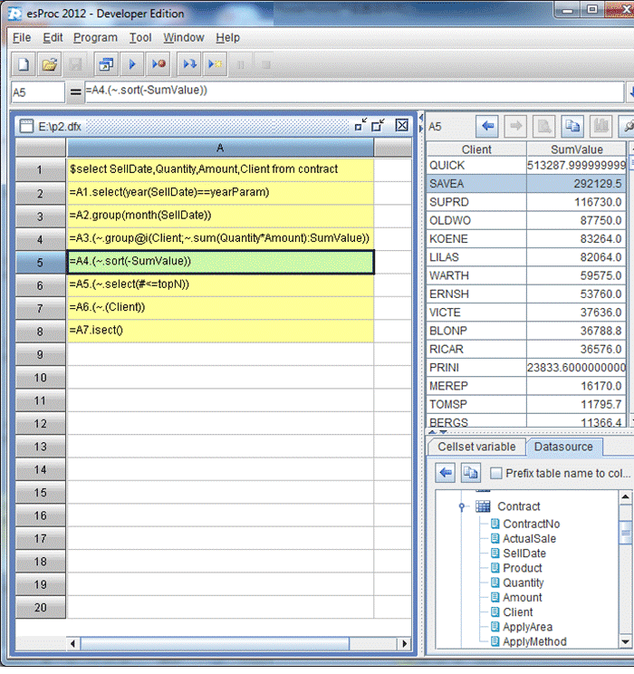 esProc database development-7